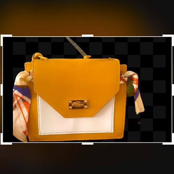SHEIN Reilly scarf decor crossbody mini purse yellow - Picture 2 of 6